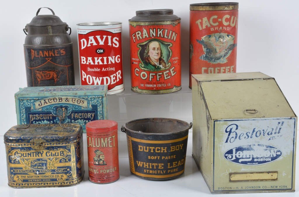 Lot of 9 VINTAGE TINS (1 of 7)
