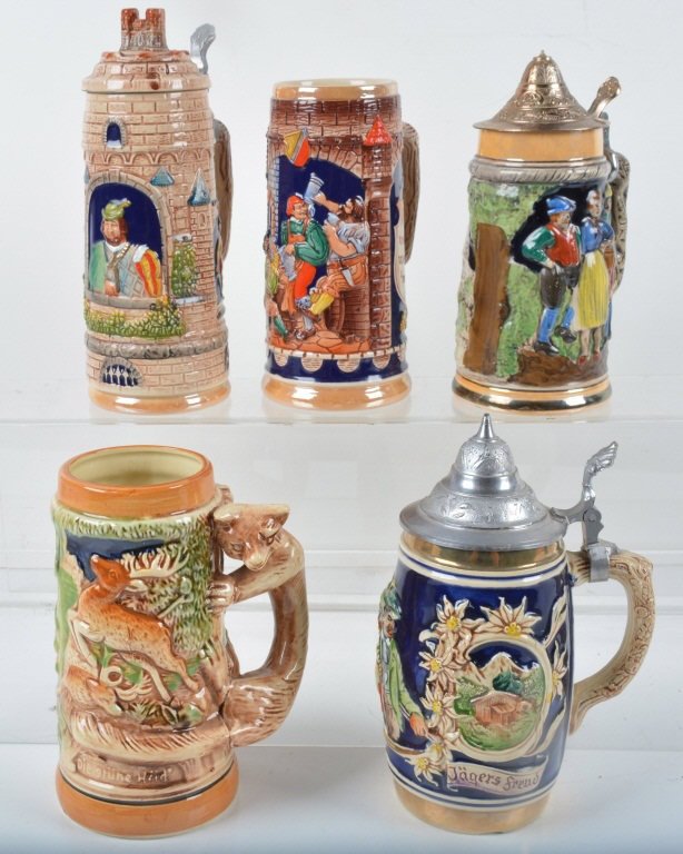 Lot of 5 GERMAN BEER STEINS & MORE (1 of 4)