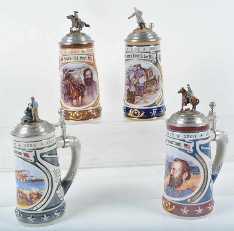 Lot of 4 CIVIL WAR SERIES BEER STEINS (1 of 5)