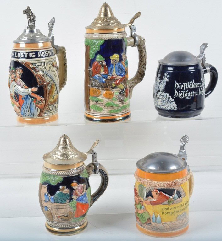Lot of 5 GERMAN BEER STEINS & MORE (1 of 4)