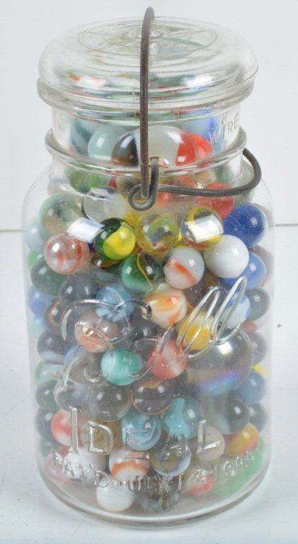 Lot of ANTIQUE HAND MADE & MACHINE MADE MARBLES (1 of 10)