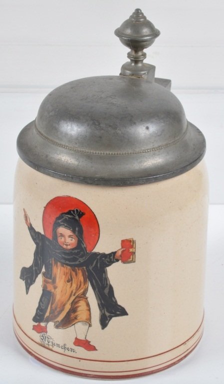 METTLACH STEIN w/ HALLOWEEN BOY (1 of 3)