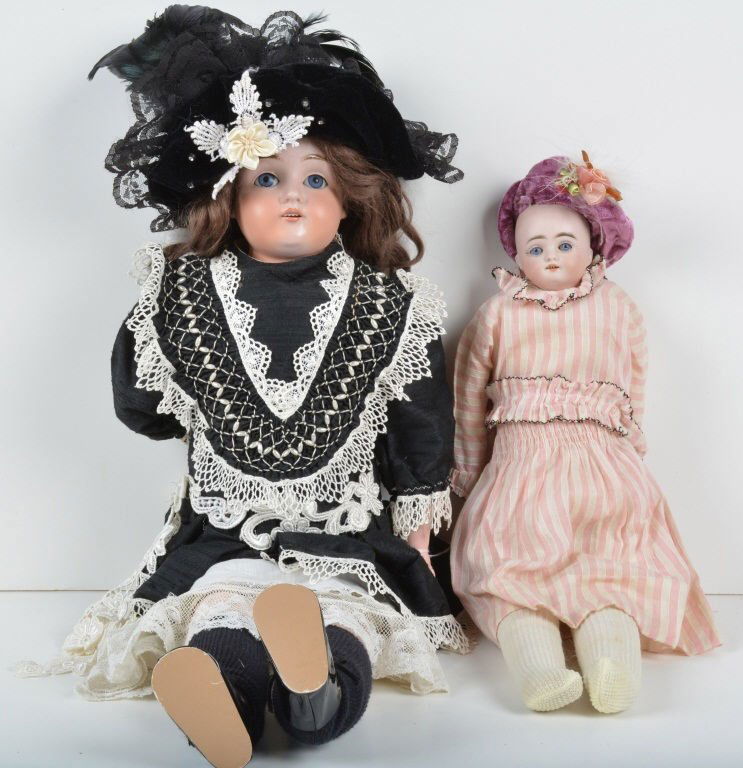 Lot of 2 Antique German Bisque Dolls (1 of 5)