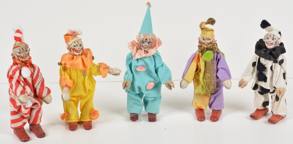 Lot of 5 SCHOENHUT CLOWNS (1 of 10)