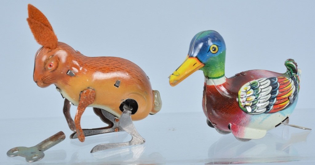 Lot of 2 Tin Windup US ZONE GERMANY ANIMAL TOYS (1 of 3)