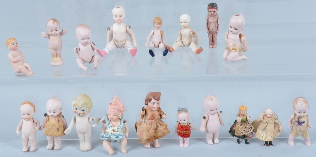 Lot of 18 German Bisque Miniature Dolls (1 of 6)