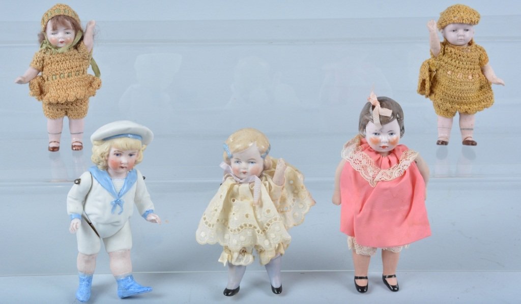 Lot of 5 German Bisque Small Dolls (1 of 5)