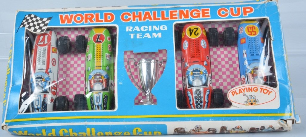 JAPAN Tin Friction WORLD CHALLENGE RACE CARS w/BOX (1 of 4)