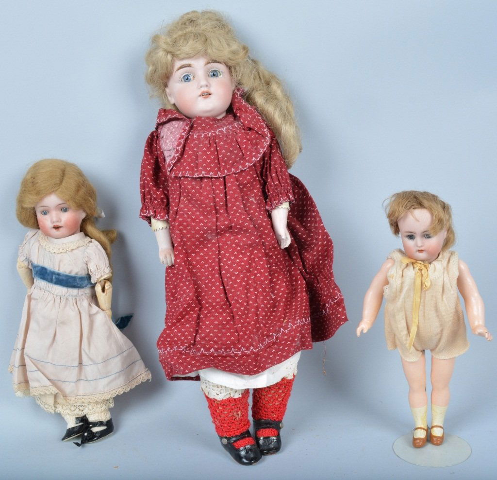 Lot of 3 German Bisque Dolls (1 of 5)