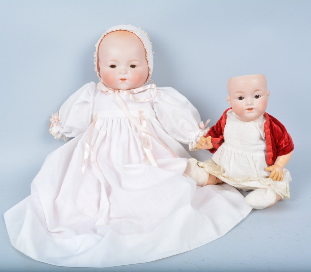 Lot of 2 German Bisque Dolls, AM (1 of 4)