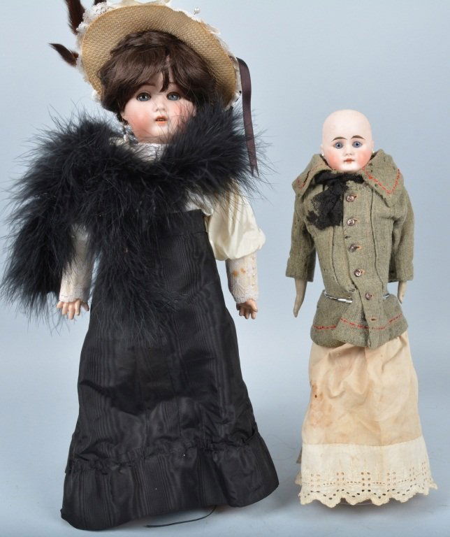 Lot of 2 German Bisque Dolls (1 of 4)
