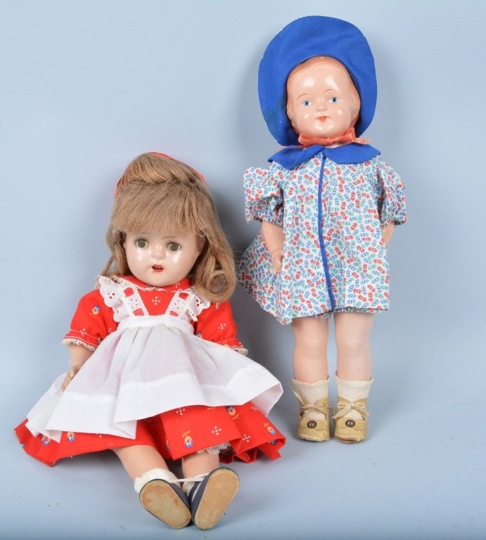 Lot of 2 Vintage Composition Dolls (1 of 4)