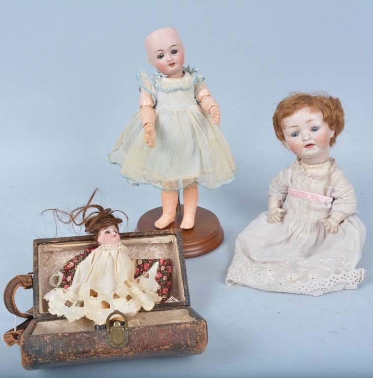 Lot of 3 German Bisque Dolls (1 of 6)