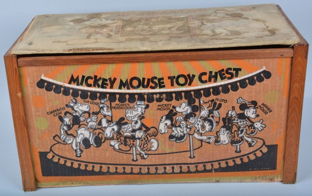 mickey mouse toy box vintage