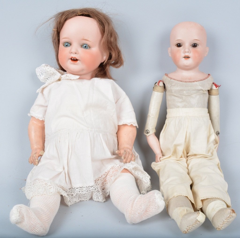 Lot of 2 German Bisque Dolls, AM (1 of 3)
