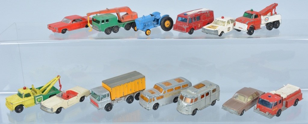 Lot of 13 early LENSEY MATCH BOX CARS (1 of 3)