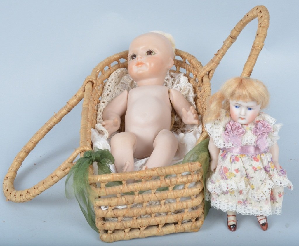 Lot of 2 Bisque Dolls, Kestner and Baby Doll (1 of 5)