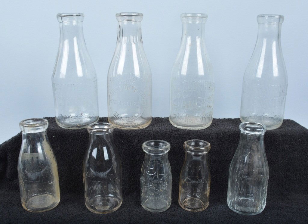 Lot of 9 Vintage MILK BOTTLES (1 of 5)