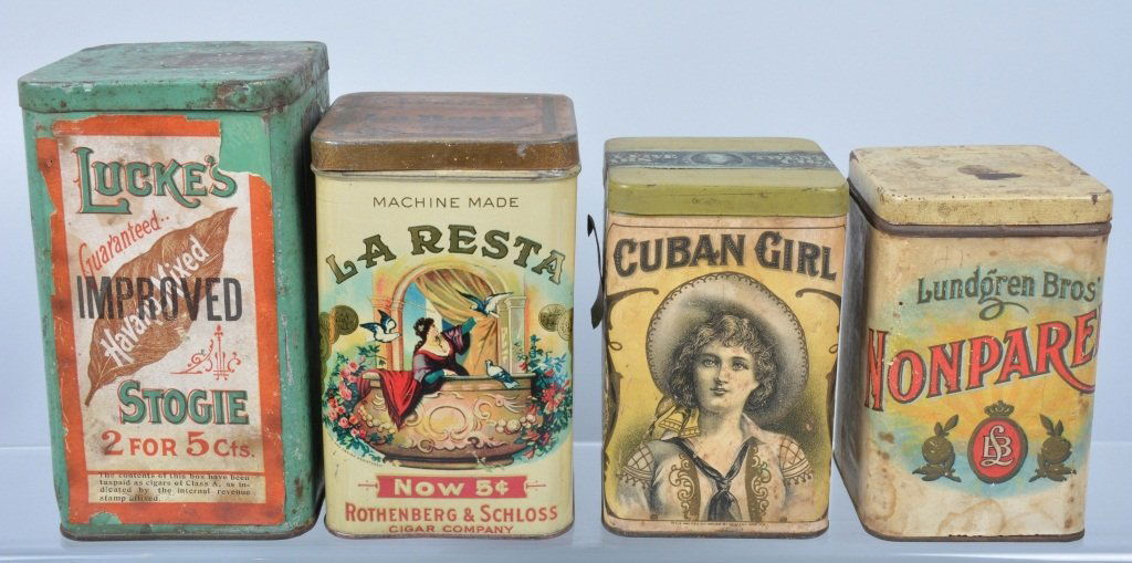 Lot of 4 Vintage CIGAR TINS (1 of 5)