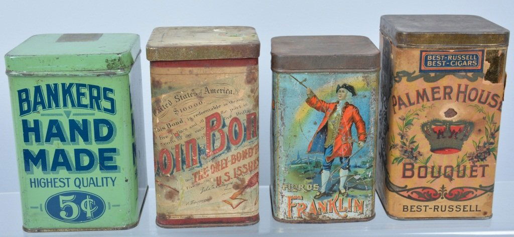 Lot of 4 Vintage CIGAR TINS (1 of 5)