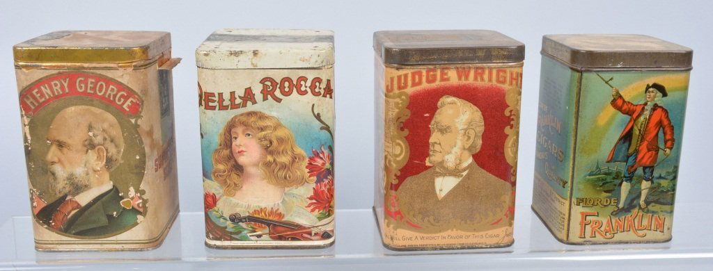 Lot of 4 Vintage CIGAR TINS (1 of 5)