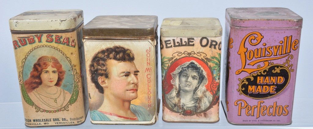 Lot of 4 Vintage CIGAR TINS (1 of 4)