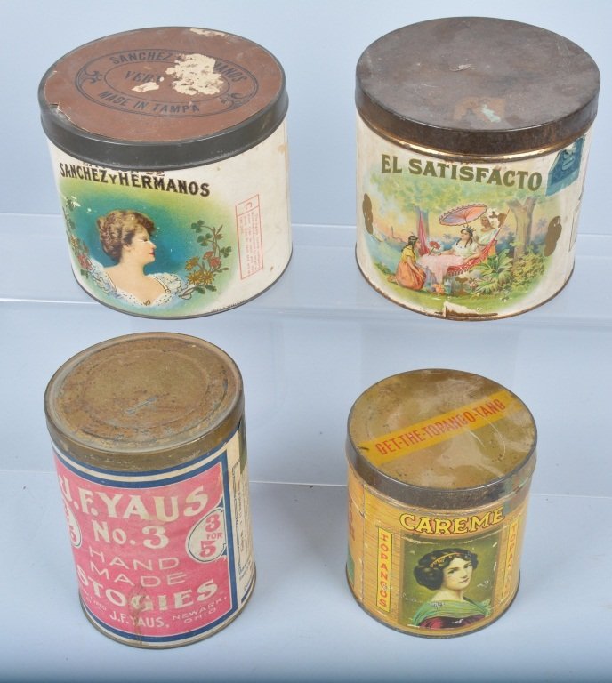 Lot of 4 Vintage CIGAR TINS (1 of 2)