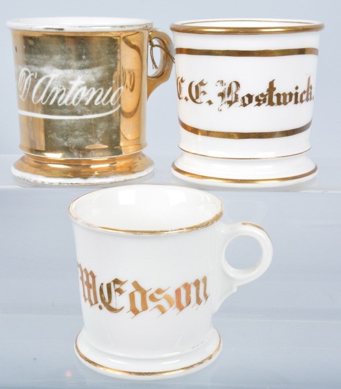 Lot of 3 Vintage SHAVING MUGS (1 of 7)