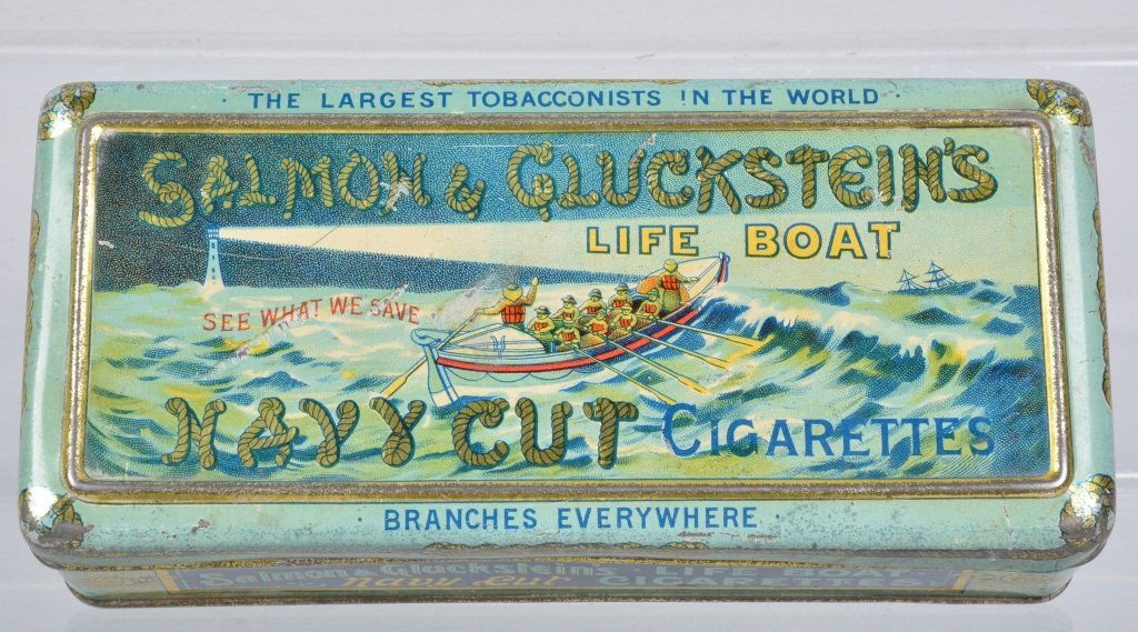 SALMON & GLUCKSTEIN LIFE BOAT CIGARETTES TIN (1 of 7)