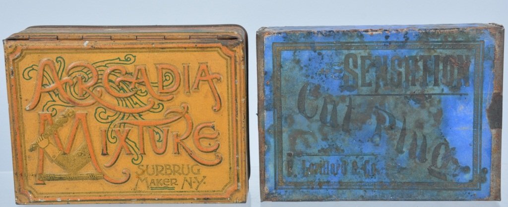 Lot of 2 Small TOBACCO TINS (1 of 5)