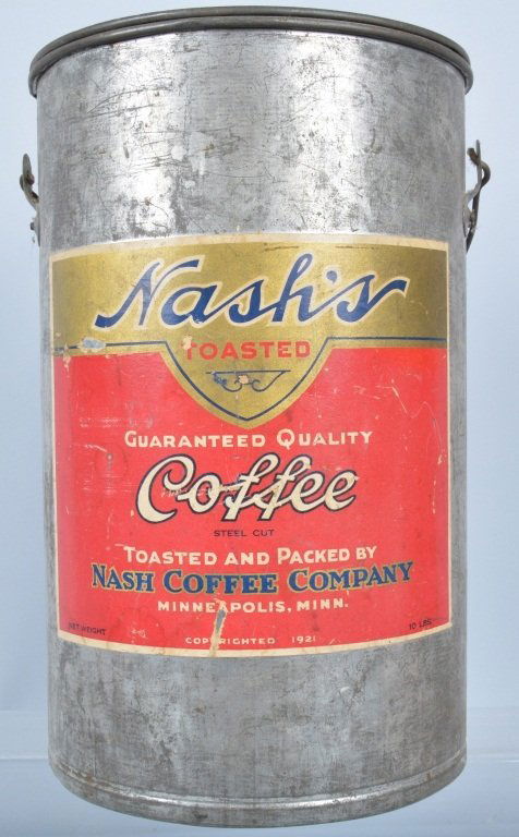 NASH'S COFFEE 10 Lb PAIL STYLE TIN (1 of 5)