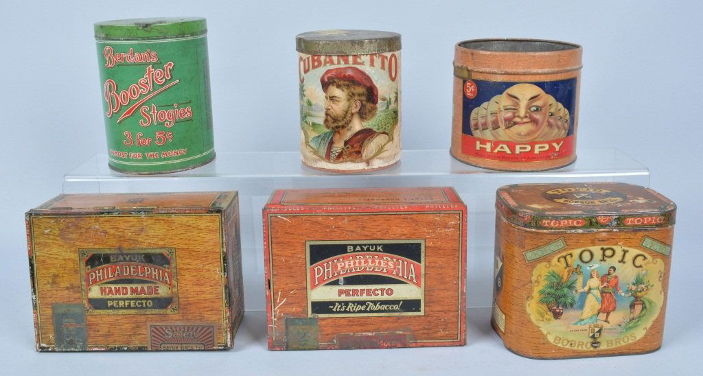 Lot of 6 Vintage CIGAR TINS (1 of 7)