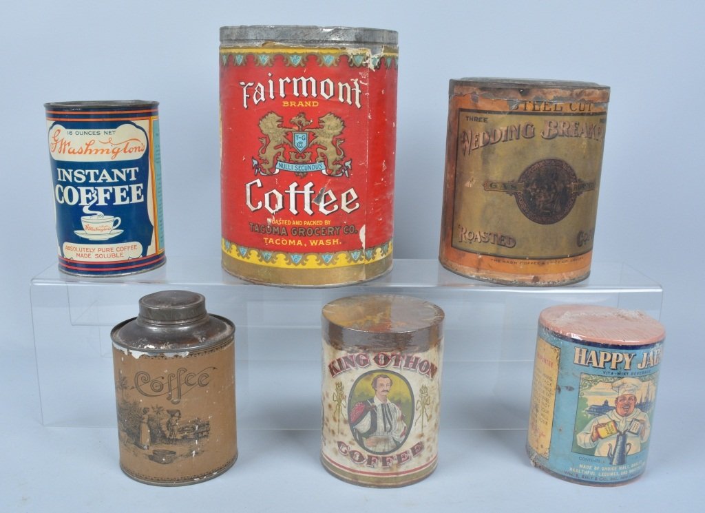 Lot of 5 Vintage COFFEE TINS (1 of 7)