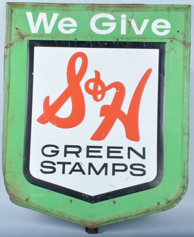 Large S&H Green Stamp Tin Sign (1 of 3)