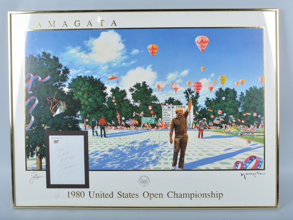 1980 US Open Framed Poster, Signed Jack Nicklaus (1 of 5)