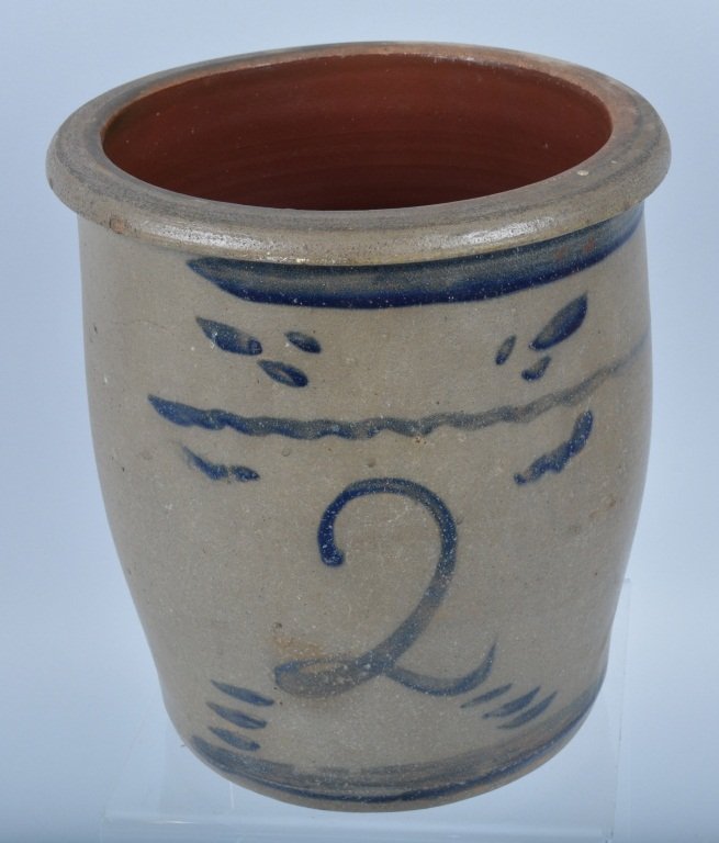 Stoneware 2 Gal. Crock with Cobalt Blue Design (1 of 4)