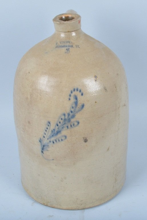 F. Woodworth, VT 5 Gal. Stoneware Jug (1 of 6)