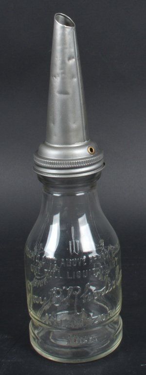 JAY B RHODES MOTOR OIL BOTTLE & SPOUT (1 of 5)