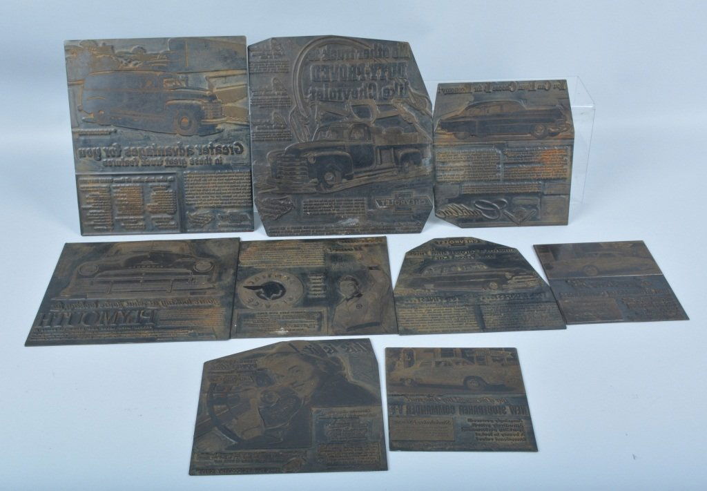 1940-50s CHEVY, PONTIAC, & MORE PRINTING BLOCKS (1 of 4)