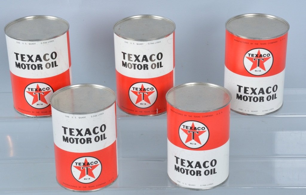 Lot of 5 Texaco Oil Display Cans (1 of 1)