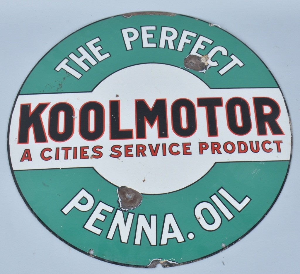 CITIES SERVICE KOOLMOTOR PORCELAIN SIGN (1 of 2)