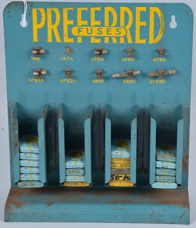 PREFERRED FUSES TIN DISPLAY w/ INVENTORY (1 of 2)