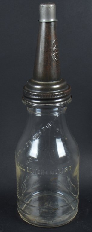 THE MASTER CO. GLASS OIL BOTTLE w/ SPOUT (1 of 3)
