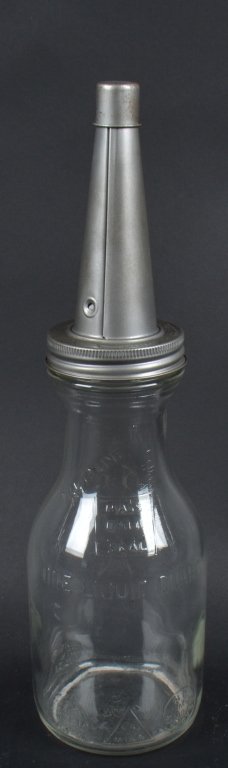DURAGLAS GLASS OIL BOTTLE w/ BROOKINS SPOUT (1 of 3)