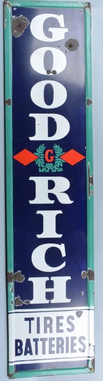 Large Goodrich Tire & Batteries Porcelain Sign (1 of 4)