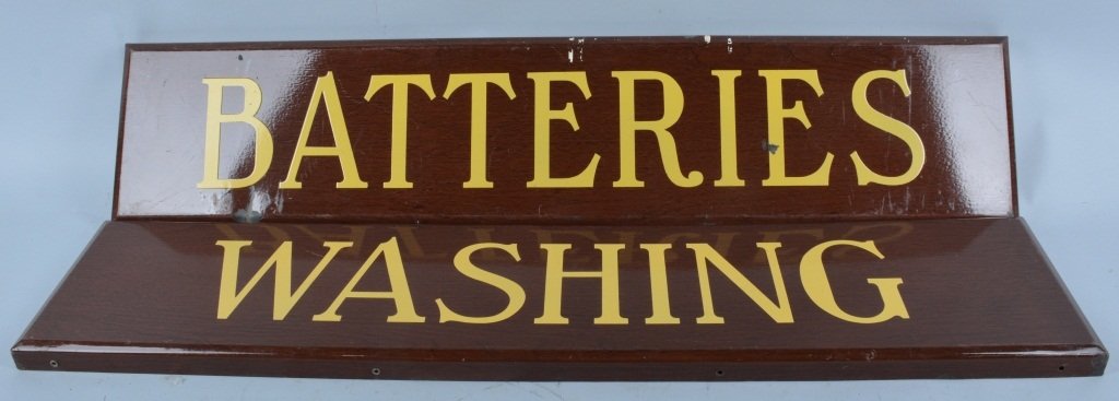 Batteries & Washing Porcelaine Signs (1 of 2)