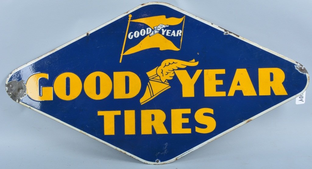 Large Goodyear Tires Porcelain Sign (1 of 4)