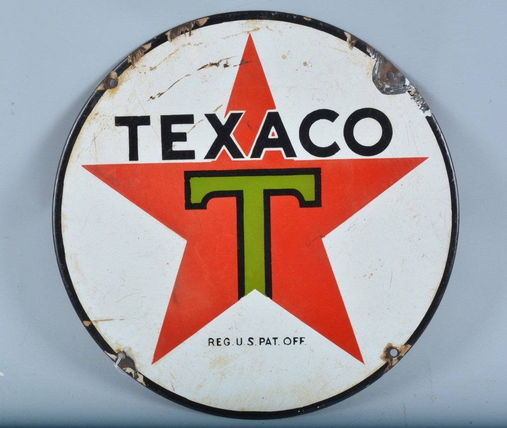 TEXACO STAR PORCELAIN SIGN (1 of 2)