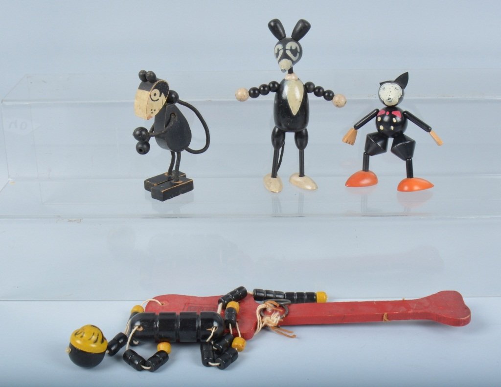 Lot of 4 WOODEN CRAZY CAT FIGURES (1 of 7)