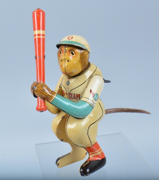 JAPAN TIN WINDUP MONKEY BASEBALL PLAYER (1 of 5)